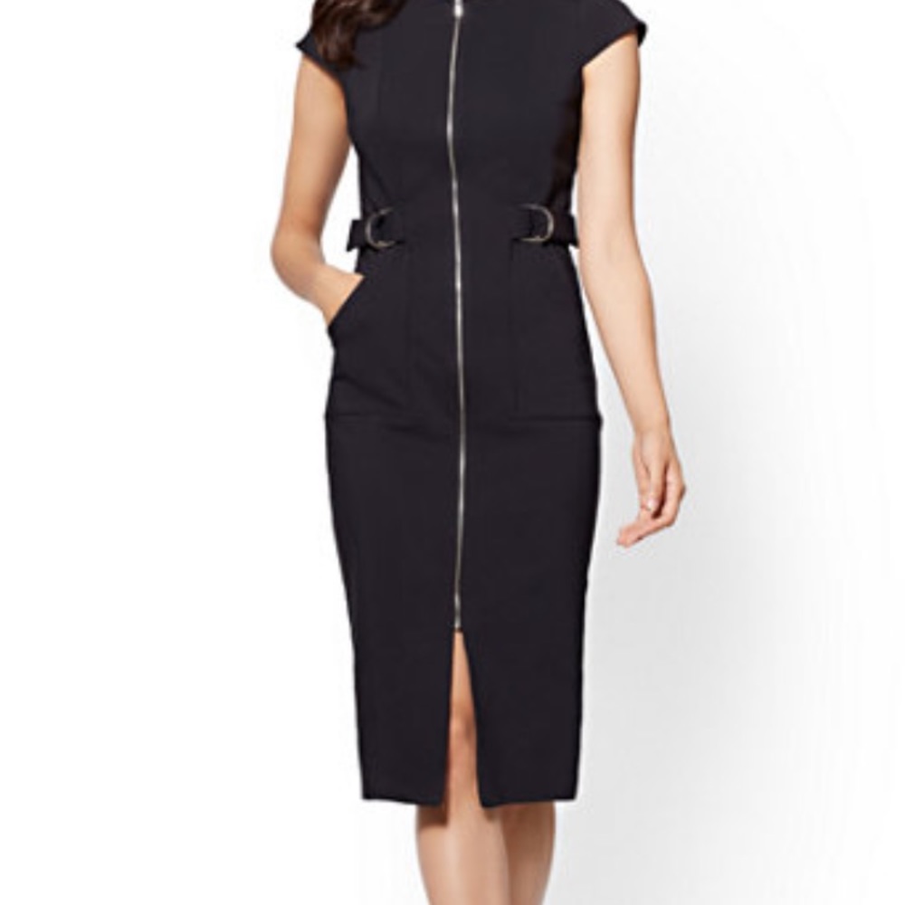 COPY - Straight silhouette Black sheath dress